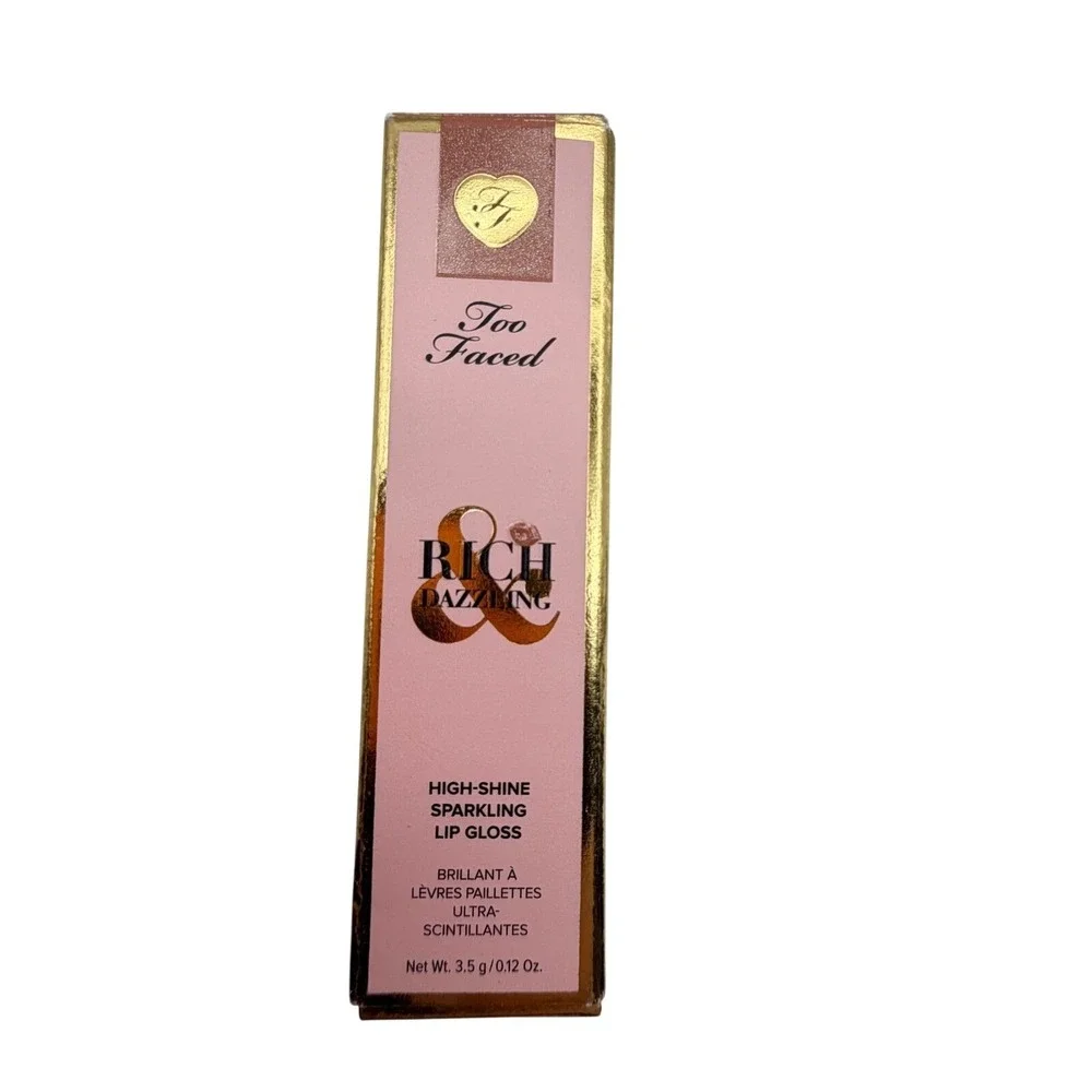 Too Faced Lip Gloss Set includes Sunset Crush and Yummy Rummy and Makeup Bag NEW